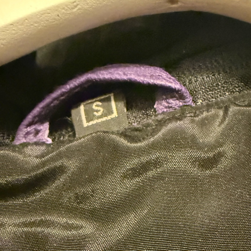 Purple Women's Leather Hooded Jacket - Picture 5 of 5
